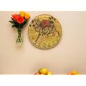 SHILPAM Handcrafted Traditional Pichwai Artwork Camel Painted Round Shape Wooden Wall Hanging Plate for Decorative Home, Office, Cafe, Restraunt (8 inches)