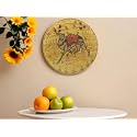 SHILPAM Handcrafted Traditional Pichwai Artwork Camel Painted Round Shape Wooden Wall Hanging Plate for Decorative Home, Office, Cafe, Restraunt (10 inches)