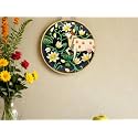 SHILPAM Handcrafted Traditional Pichwai Artwork Cow Painted Round Shape Wooden Wall Hanging Plate for Decorative Home, Office, Cafe, Restraunt (8 inches)