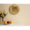 SHILPAM Handcrafted Traditional Pichwai Artwork Camel Painted Round Shape Wooden Wall Hanging Plate for Decorative Home, Office, Cafe, Restraunt (6 inches)