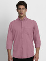 SHIMAK Men Solid Formal Pink Shirt