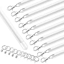 Shimeyao 10 Pack Acrylic Curtain Pull Wand Drapery Rod, White, 46 Inch