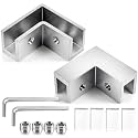 Shimeyao 2 Pcs 90 Degree Brass Shower Glass Clamp, Glass Clips Holder