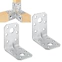 Shimeyao 2 Pcs L Brackets 1.7mm Steel Corner Brace 90 Degree Silver