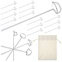 Shimeyao 24 Pack 6" Archery Target Pins with Loop Handle Heavy Duty Stainless Steel for Thickened Bow Foam Straw Archery Targets for Backyard, Garden Landscape Staples, Range Hunting Practice