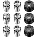 Shimeyao 9 Pcs ER11 Collet Set 1/8'' + 1/4'' with Clamping Nut for CNC