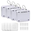 SHIMIDO Upgraded Retractable Automatic Door Closer - Tool-Free Installation, Powerful 3.5lb Pull Shuts Doors Completely - Compact Universal Fit for Screen, Sliding &amp; Almost All Doors (4 Pack White)