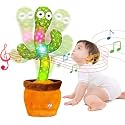 SHINETOY Baby Dancing Cactus for Baby Toys Boys Girls, Dancing Cactus Mimicking Toy Talking Cactus Toy Baby Toys, Singing Sunny Cactus Talking Imitation Toys Glowing Musical Toys
