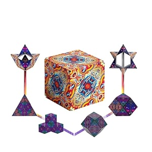 shinetoy magic cube shape shifting puzzle box - magnetic cube puzzle fun cube - fidget cube mind-challenging fun game magnetic cube transforms into over 70 shapes magnetic for kids