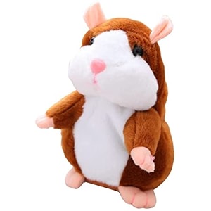 shinetoy talking hamster toy repeats what you say  interactive educational talking toy for toddlers  funny repeating hamster gift for boys amp girls  soft plush talking toy  brown