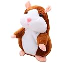 SHINETOY Talking Hamster Toy Repeats What You Say | Interactive Educational Talking Toy for Toddlers | Funny Repeating Hamster Gift for Boys & Girls | Soft Plush Talking Toy – Brown