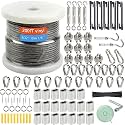Shineyoo 1/8" Wire Rope Kit，Steel Wire Cable，200FT Turnbuckles for Cables Wire，Vinyl Coated Stainless Steel Cable Wire for Outdoor,Garden,Kitchen,Craft with Turnbuckle