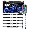 SHINIGHT 10 Pcs Motorcycle LED Light Kits, App Control Multicolor IP67