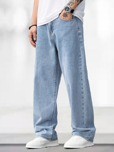 SHINIK Loose Fit Men Light Blue Jeans