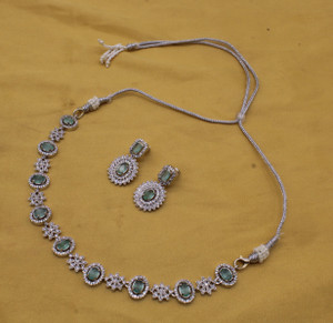 shining angel copper silver green jewellery set