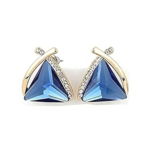 shining diva fashion 18k gold plated latest crystal earrings for women and girls