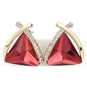 shining diva fashion 18k gold plated latest crystal earrings for women and girls