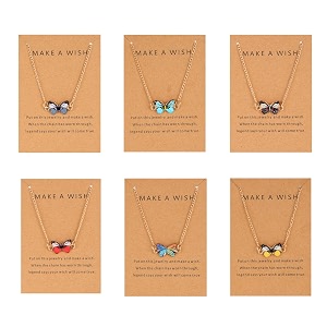 shining diva fashion 5-6 pcs latest stylish butterfly jewellery necklace set for women pendant necklace gifts for girls