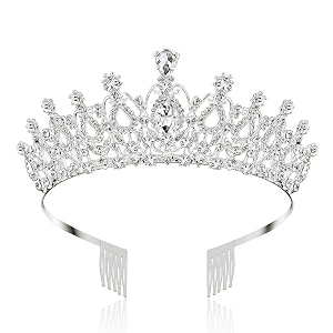 shining diva fashion crystal tiara and crown for women stylish headband crowns with comb tiaras for girls kids queen princess wedding bridal birthday gift hair accessories