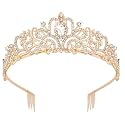 Shining Diva Fashion Crystal Tiara and Crown for Women Stylish Headband Crowns with Comb Tiaras for Girls Kids Queen Princess Wedding Bridal Birthday Gift Hair Accessories