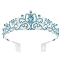 Shining Diva Fashion Crystal Tiara and Crown for Women Stylish Headband Crowns with Comb Tiaras for Girls Kids Queen Princess Wedding Bridal Birthday Gift Hair Accessories