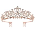 Shining Diva Fashion Crystal Tiara and Crown for Women Stylish Headband Crowns with Comb Tiaras for Girls Kids Queen Princess Wedding Bridal Birthday Gift Hair Accessories