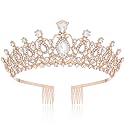 Shining Diva Fashion Crystal Tiara and Crown for Women Stylish Headband Crowns with Comb Tiaras for Girls Kids Queen Princess Wedding Bridal Birthday Gift Hair Accessories
