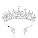 Shining Diva Fashion Crystal Tiara and Crown for Women Stylish Headband Crowns with Comb Tiaras for Girls Kids Queen Princess Wedding Bridal Birthday Gift Hair Accessories