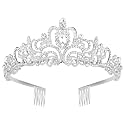 Shining Diva Fashion Crystal Tiara and Crown for Women Stylish Headband Crowns with Comb Tiaras for Girls Kids Queen Princess Wedding Bridal Birthday Gift Hair Accessories