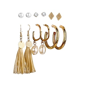 shining diva fashion latest stylish combo design 6 pairs metal earrings for women and girls j12751er golden 1
