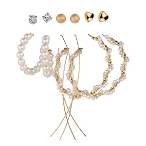shining diva fashion latest stylish combo design 6 pairs metal earrings for women and girls j12736er golden 1
