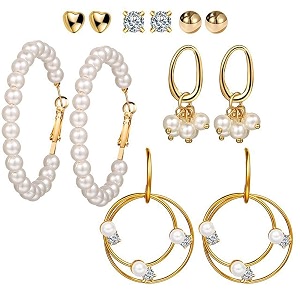 shining diva fashion latest stylish combo design 6 pairs metal earrings for women and girls j12773er golden 1