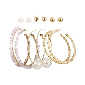 shining diva fashion latest stylish combo design 6 pairs metal earrings for women and girls j12768er golden 1