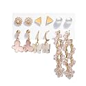 Shining Diva Fashion Latest Stylish Combo Design 6 Pairs Metal Earrings for Women and Girls