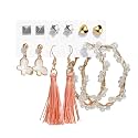 Shining Diva Fashion Latest Stylish Combo Design 6 Pairs Metal Earrings for Women and Girls