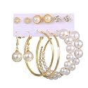 Shining Diva Fashion Latest Stylish Combo Design 6 Pairs Metal Earrings for Women and Girls