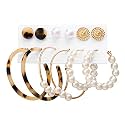 Shining Diva Fashion Latest Stylish Combo Design 6 Pairs Metal Earrings for Women and Girls