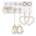 Shining Diva Fashion Latest Stylish Combo Design 6 Pairs Metal Earrings for Women and Girls