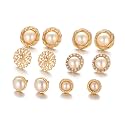 Shining Diva Fashion Combo of 6 Stylish Pearl Stud Earrings for Women and Girls (white) (cmb260)