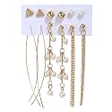 Shining Diva Fashion Latest Stylish Combo Design 6 Pairs Metal Earrings for Women and Girls (J12793er), Golden, 1
