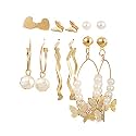 Shining Diva Fashion Latest Stylish Combo Design 6 Pairs Metal Earrings for Women and Girls