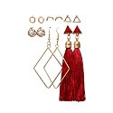 Shining Diva Fashion Latest Stylish Combo Design 6 Pairs Metal Earrings for Women and Girls
