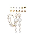 Shining Diva Fashion Latest Stylish Combo Design 6 Pairs Metal Earrings for Women and Girls