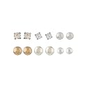 Shining Diva Fashion Latest Stylish Combo Design 6 Pairs Metal Earrings for Women and Girls (J12749er), Golden, 1
