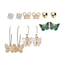Shining Diva Fashion Latest Stylish Combo Design 6 Pairs Metal Earrings for Women and Girls (J12734er), Golden, 1