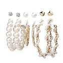 Shining Diva Fashion Latest Stylish Combo Design 6 Pairs Metal Earrings for Women and Girls (J11865er), Golden, 1