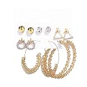 Shining Diva Fashion Latest Stylish Combo Design 6 Pairs Metal Earrings for Women and Girls