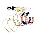 Shining Diva Fashion Latest Stylish Combo Design 6 Pairs Metal Earrings for Women and Girls