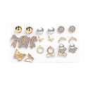 Shining Diva Fashion Latest Stylish Combo Design 10 Pairs Metal Earrings for Women and Girls (J12905er), Golden, 1