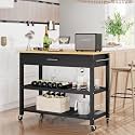 Shintenchi Kitchen Island Cart with Storage,Rolling Kitchen Table